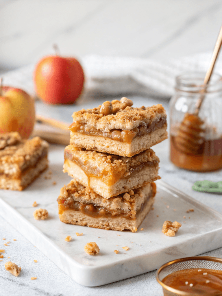 Salted Caramel Apple Crumble Bars
