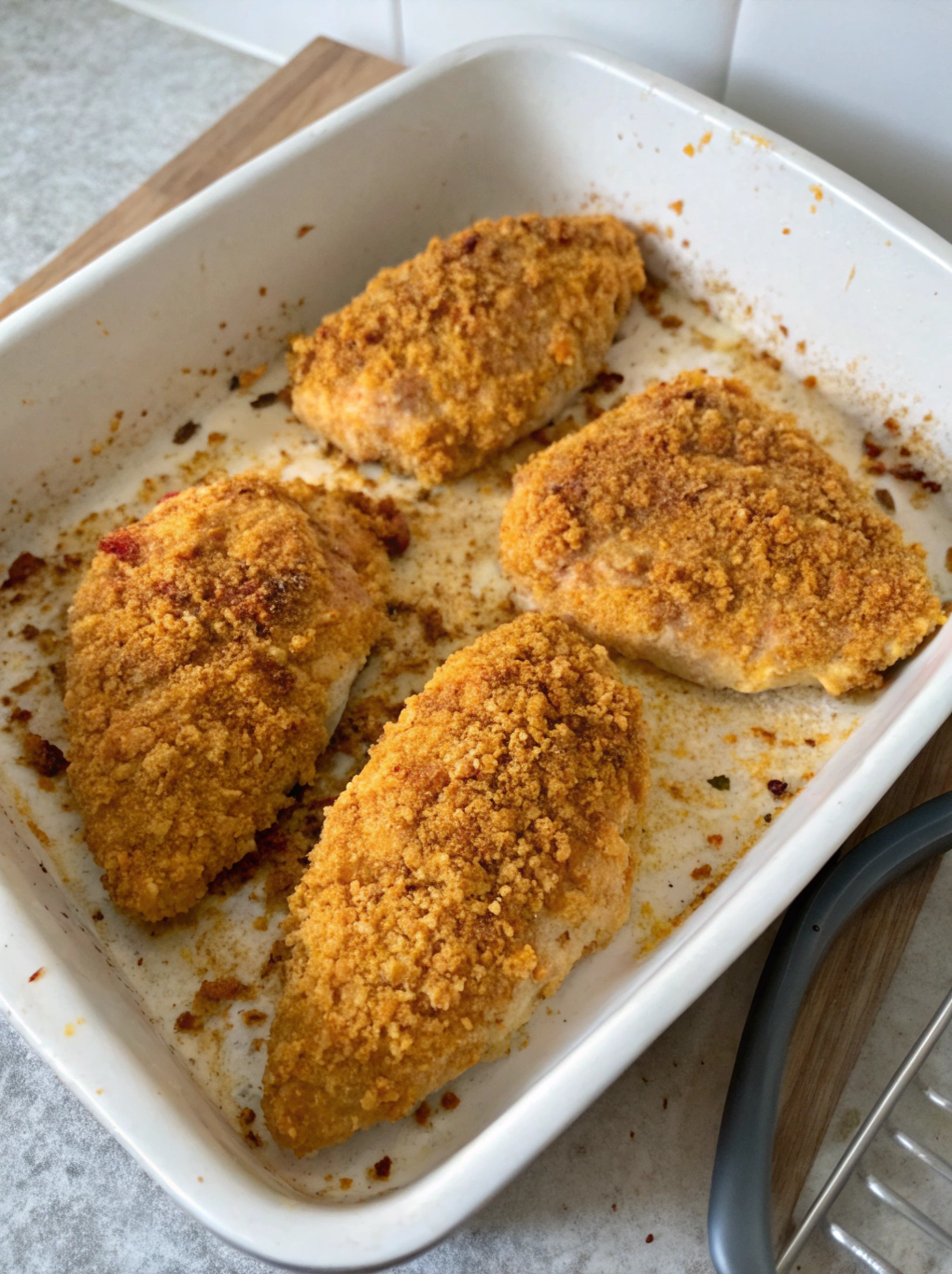 Baked Crumb-Coated Chicken in Dish - Introduction