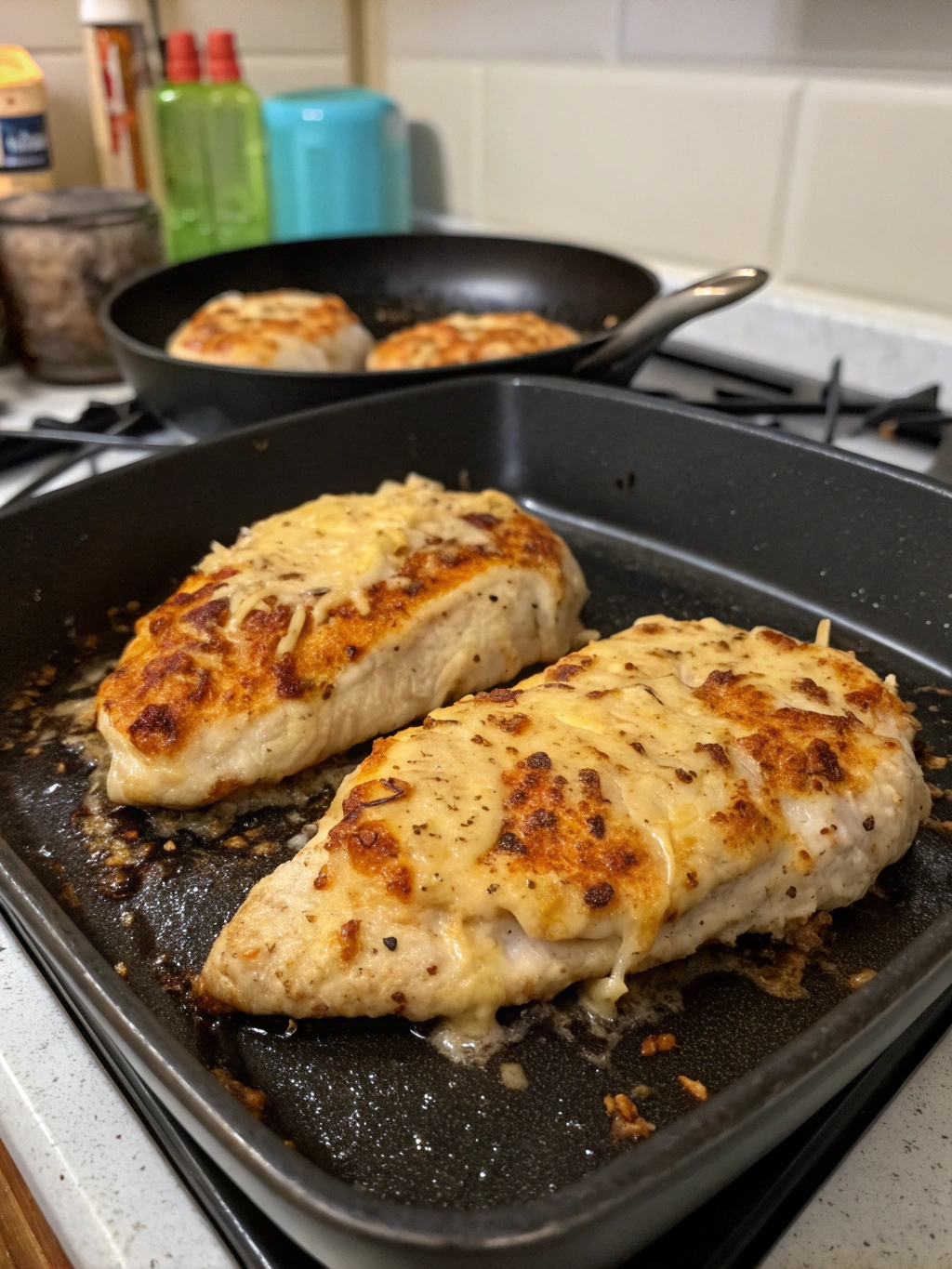 Cheese and Crumb Topped Grilled Chicken