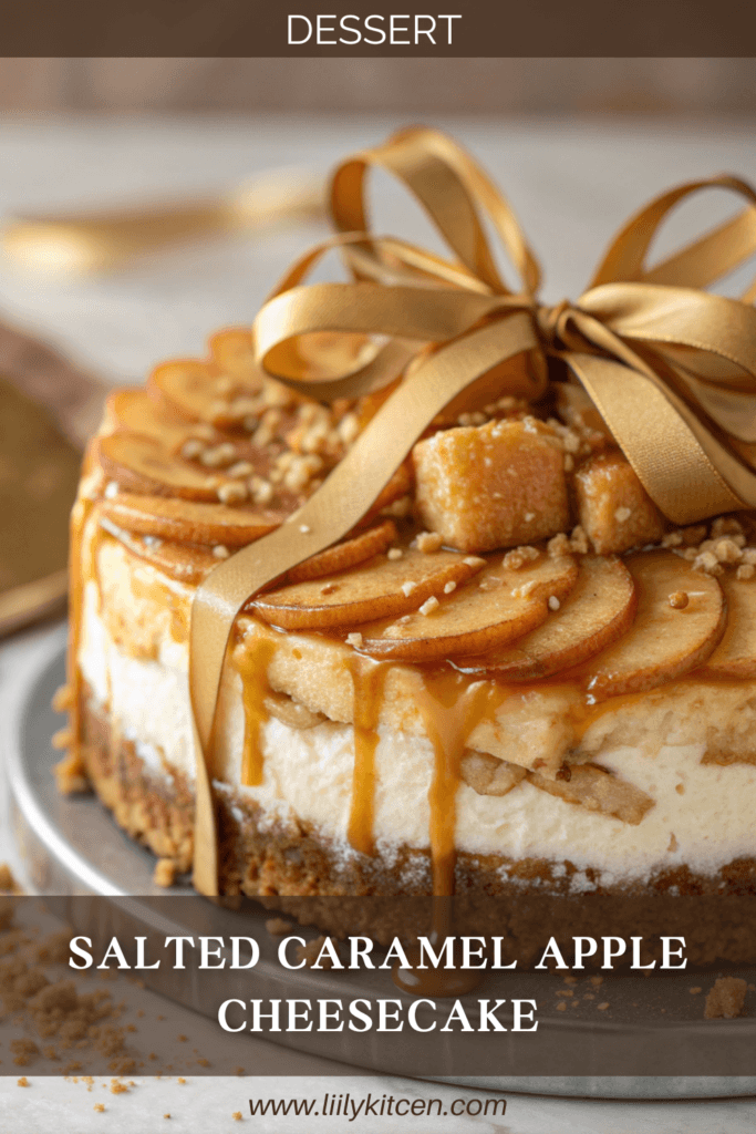 Salted Caramel Apple Pie Cheesecake