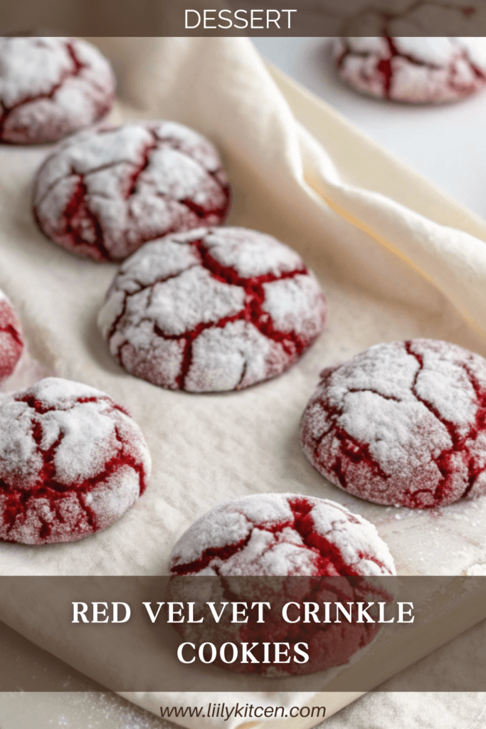 Red Velvet Crinkle Cookies