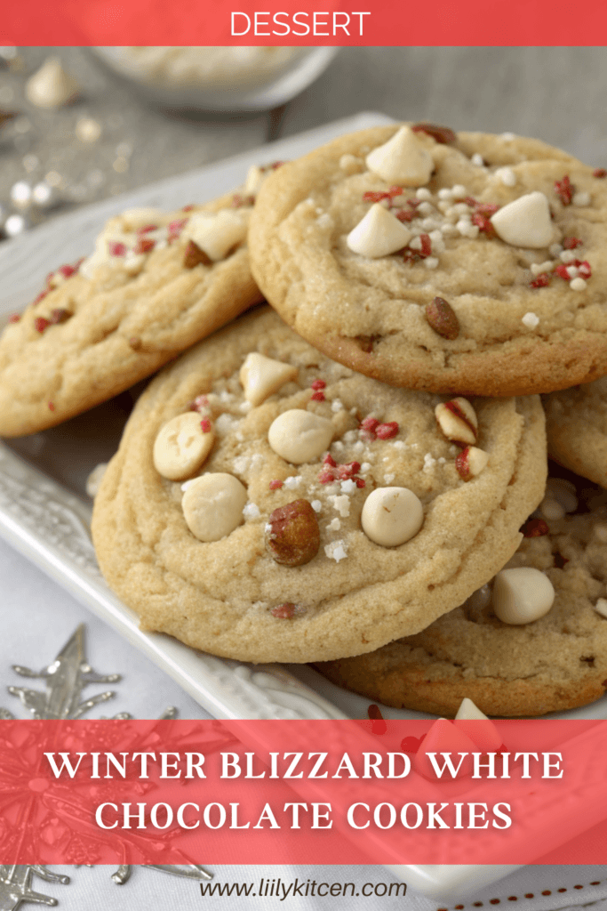 winter blizzard white chocolate chip cookies