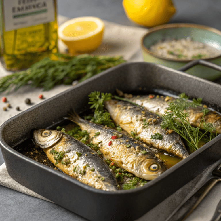 Baked Greek Sardines: Healthy Mediterranean Dinner Recipe