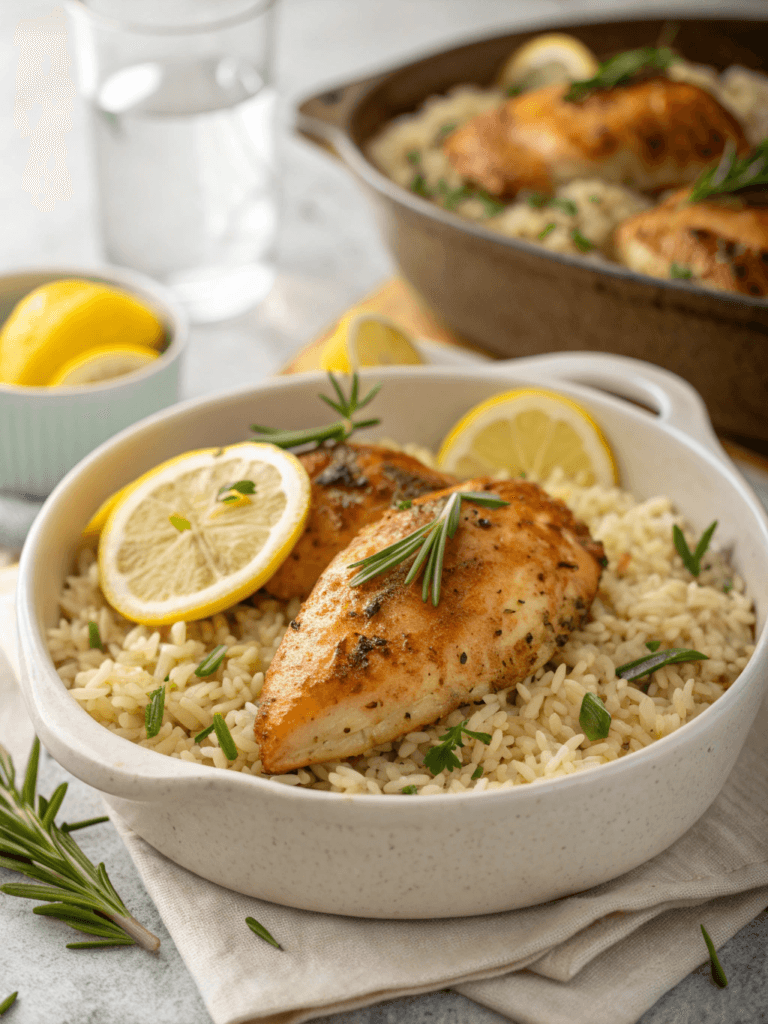 Slow Cooker Lemon Herb Chicken Rice Easy One Pot Family Dinner