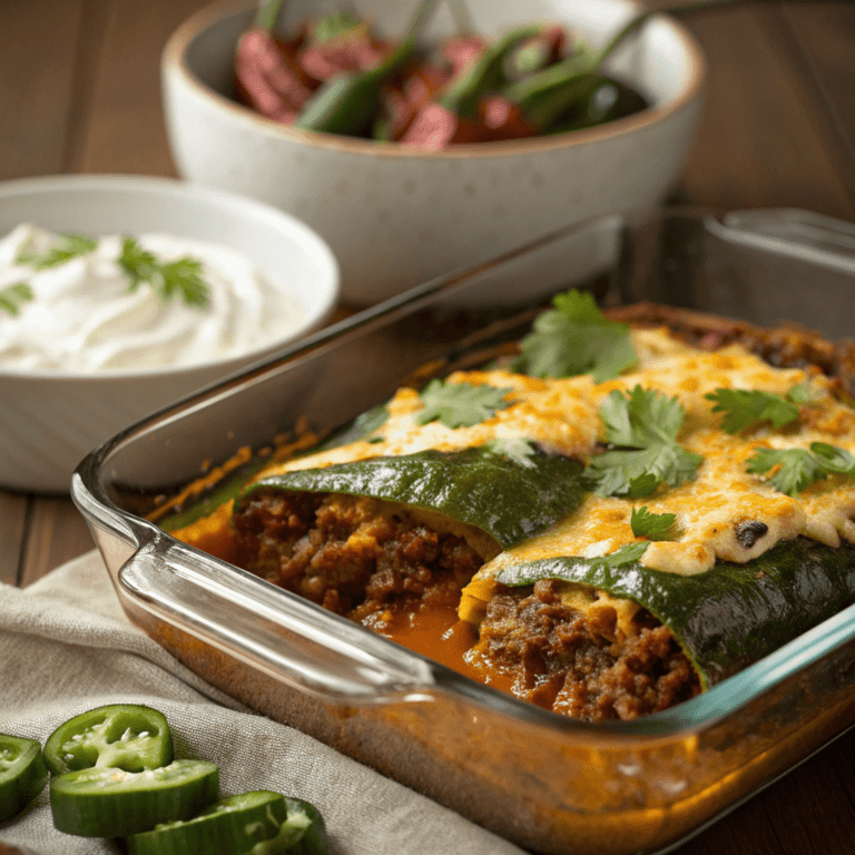 Baked Beef Chiles Rellenos Casserole Recipe for Easy Family Meals