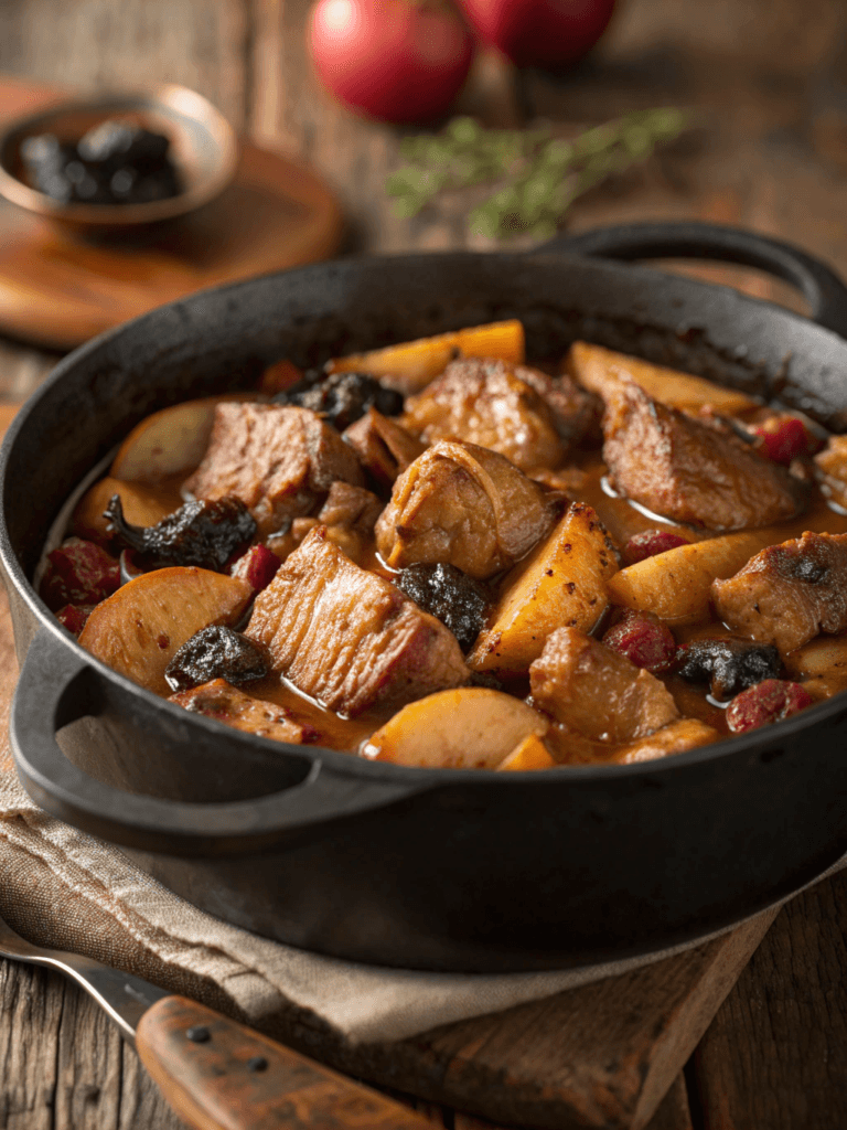pork stew with bacon apples