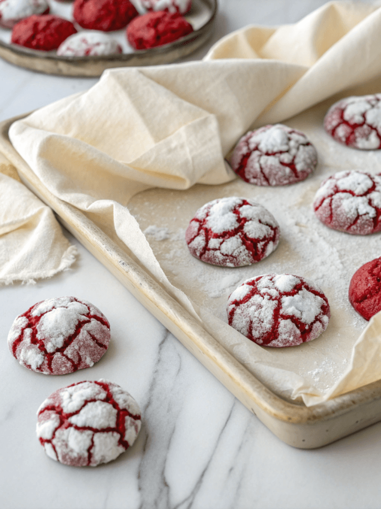Red Velvet Crinkle Cookies