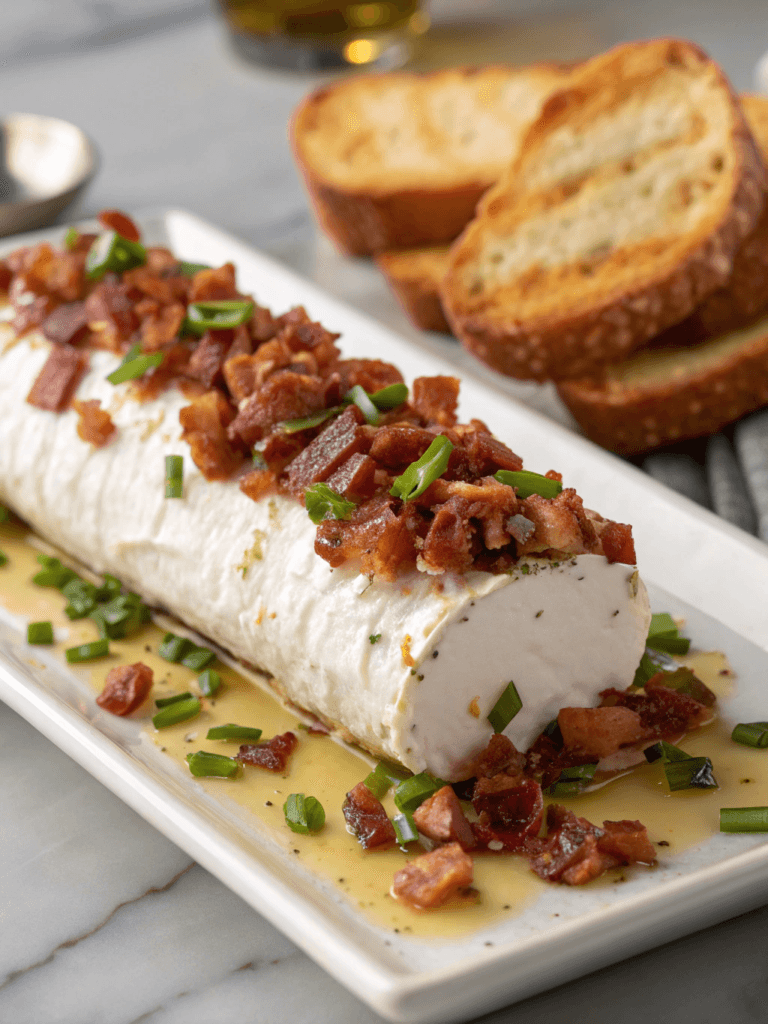 Easy Bacon Goat Cheese Appetizer Log – Holiday Party Snack