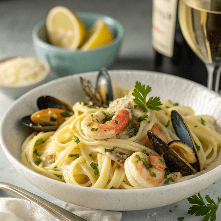 Seafood Linguine with White Wine Sauce: Elegant Holiday Pasta Recipe