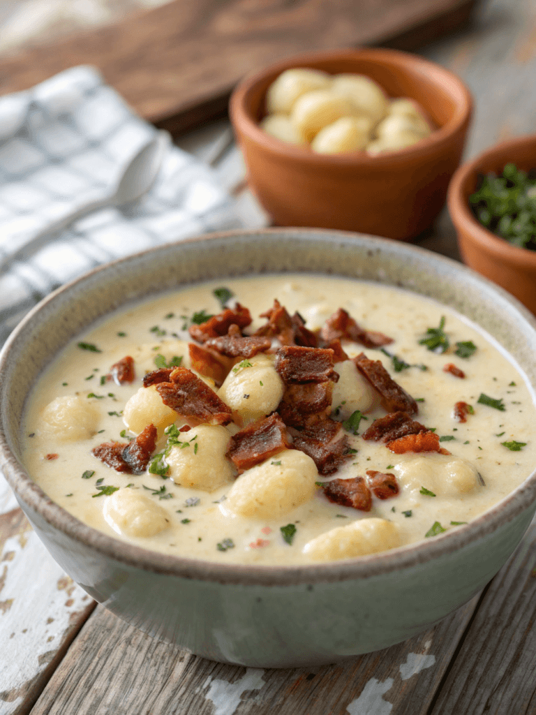Easy Bacon Cheddar Gnocchi Soup Recipe to Try Today