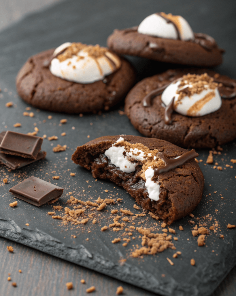 Chocolate Marshmallow Swirl Cookies