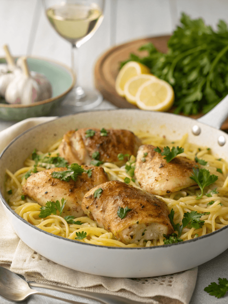 Lemon Garlic Chicken Orzo Quick One Pot Easy Family Dinner