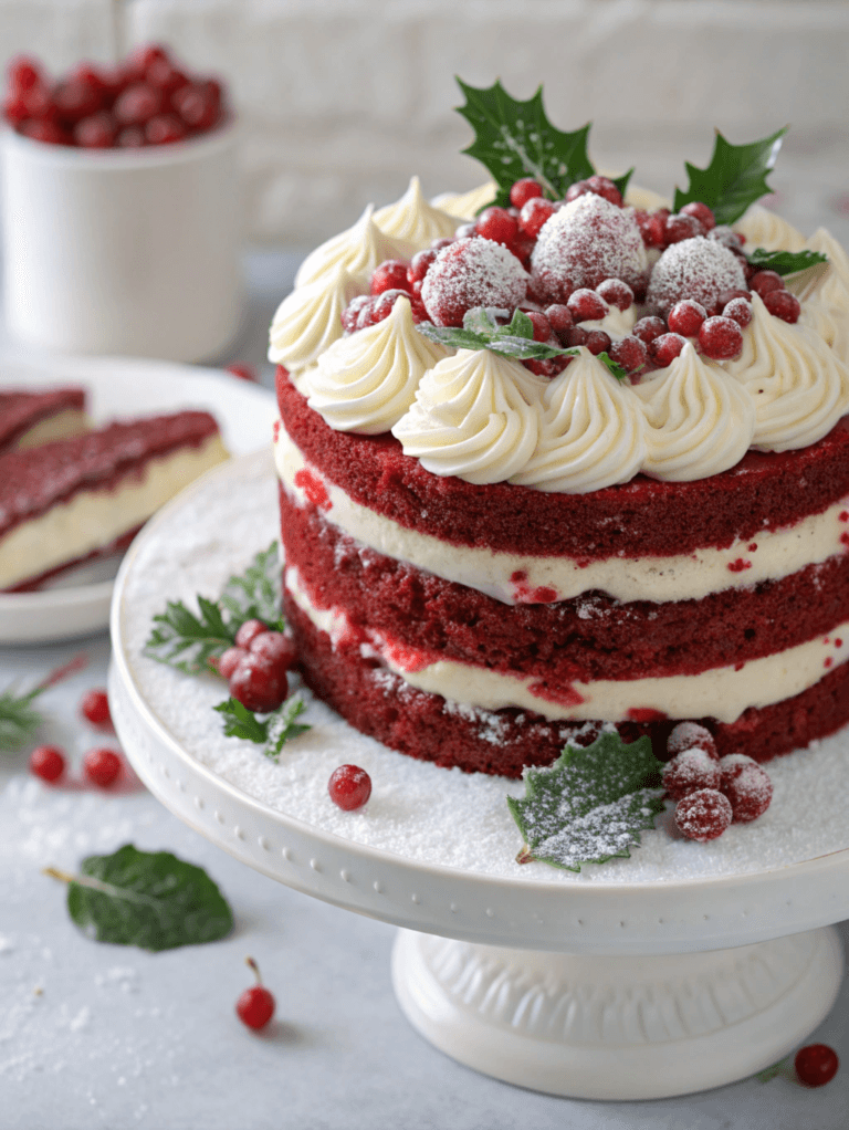 Red Velvet Christmas Cake – Festive Holiday Dessert Recipe