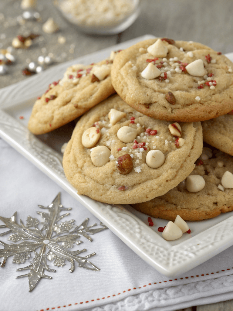 winter blizzard white chocolate chip cookies