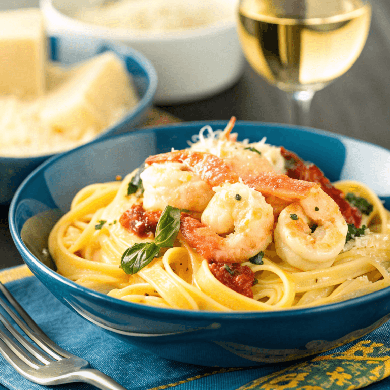 Creamy Tuscan Shrimp Linguine Weeknight Dinner