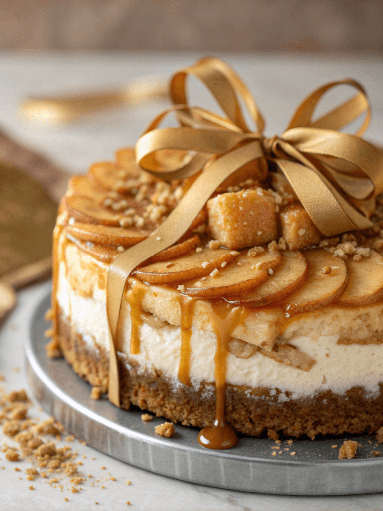 Salted Caramel Apple Pie Cheesecake