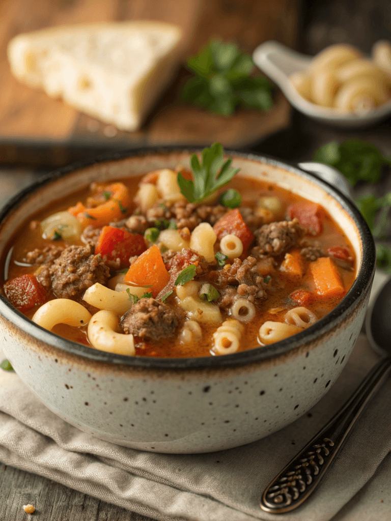 Easy Beef and Macaroni Soup Recipe (One-Pot Comfort)