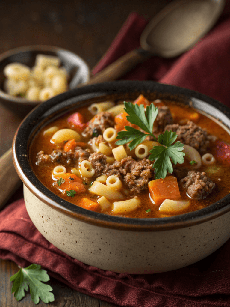 Beef and Macaroni Soup