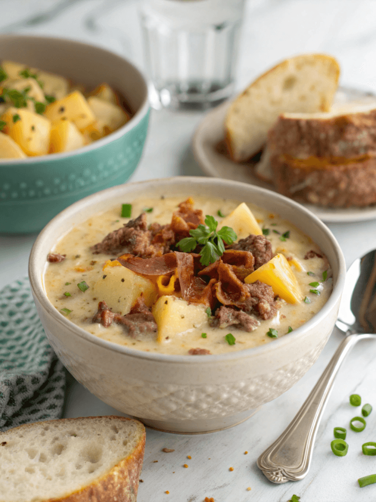 Cheesy Hamburger Potato Soup