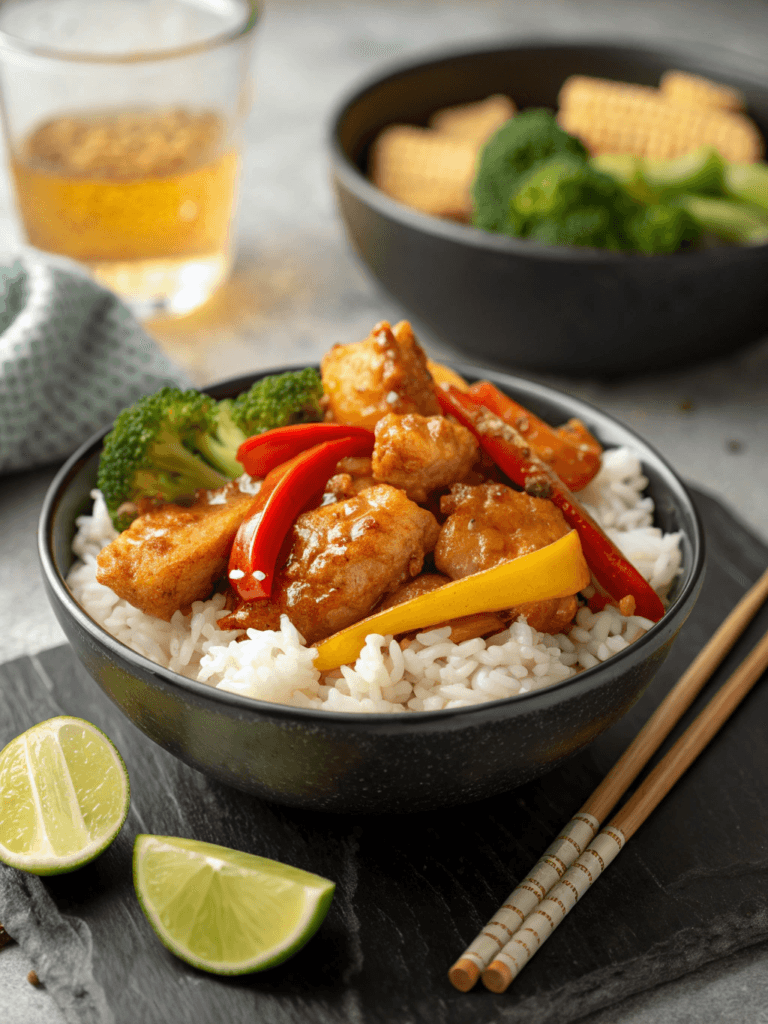 Hot Honey Chicken Bowl Sweet Spicy Easy Meal Prep Recipe