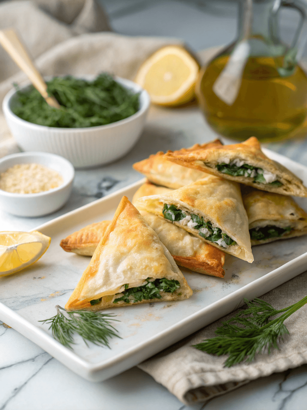 Spinach and Feta Triangles