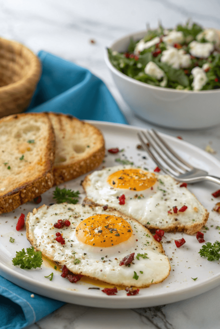 Crispy Feta Fried Eggs Quick Savory Breakfast
