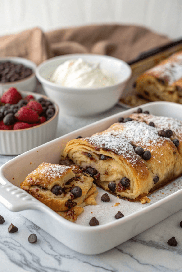 Chocolate Croissant Breakfast Bake Indulgent Brunch Casserole