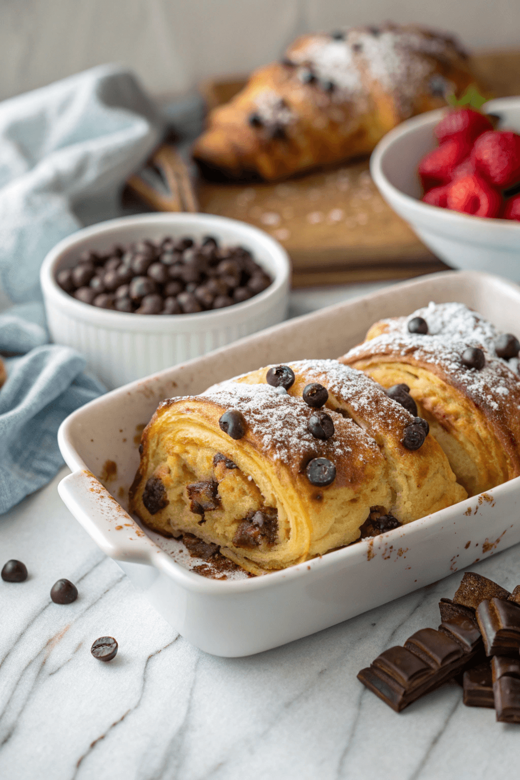 Chocolate Croissant Breakfast Bake