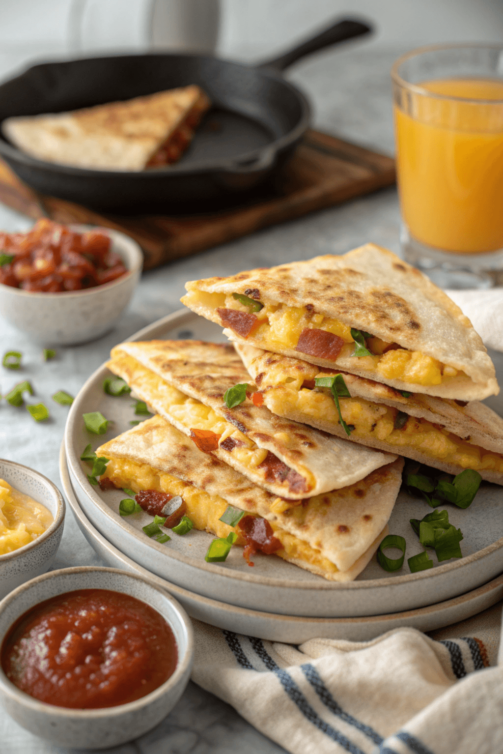 Bacon Egg Cheese Breakfast Quesadillas