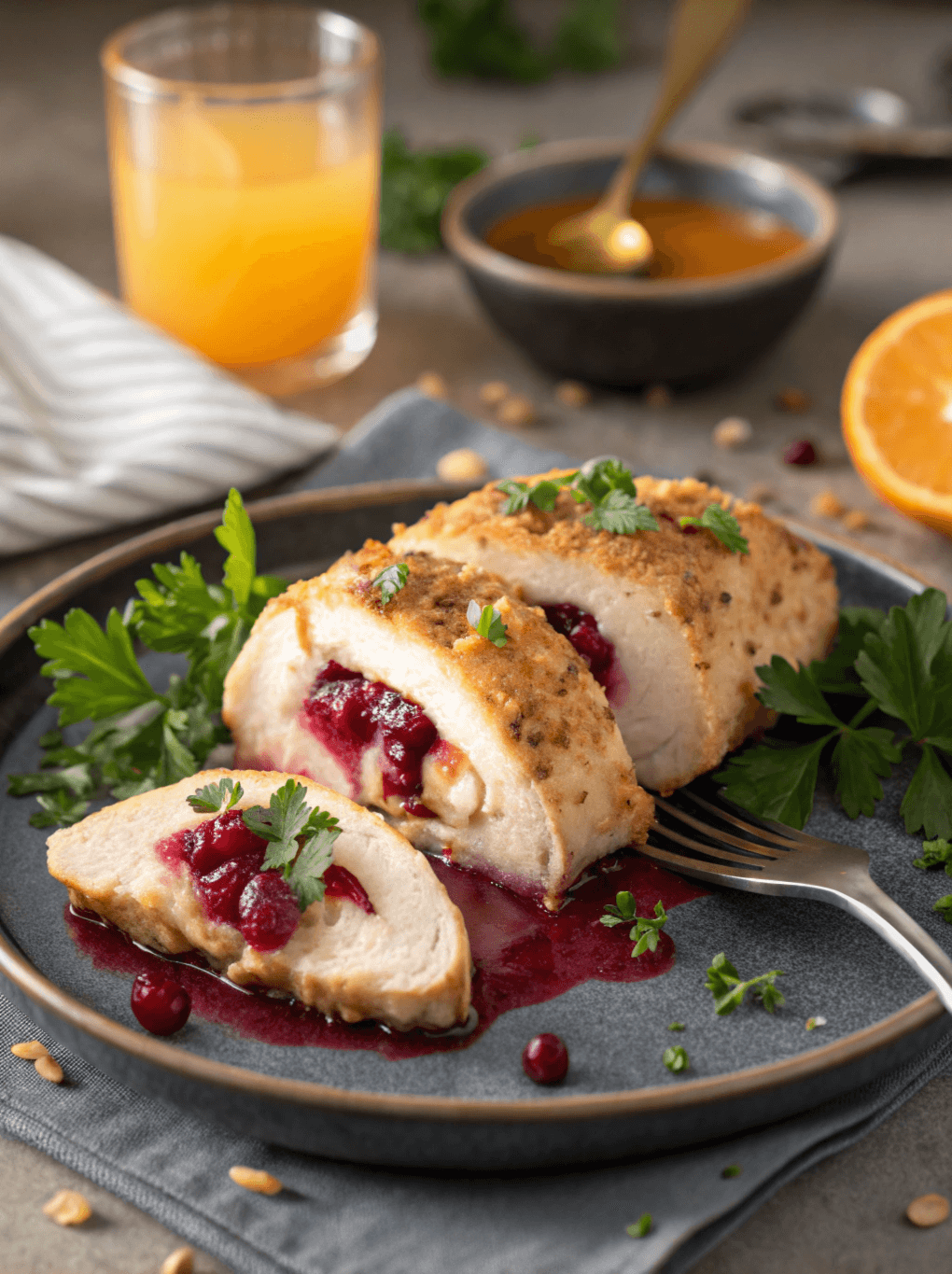 Cranberry Brie Stuffed Chicken